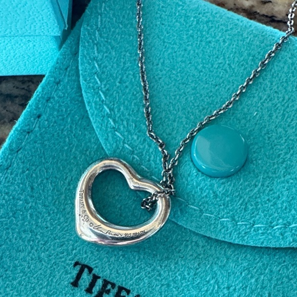 Tiffany & Co. Silver Open Heart Necklace - Picture 3 of 4